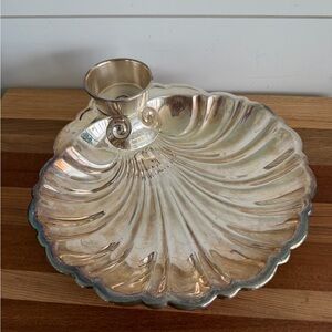 The Sheffield Co. Large Clam Sea Shell Serving Fish Silver Plated